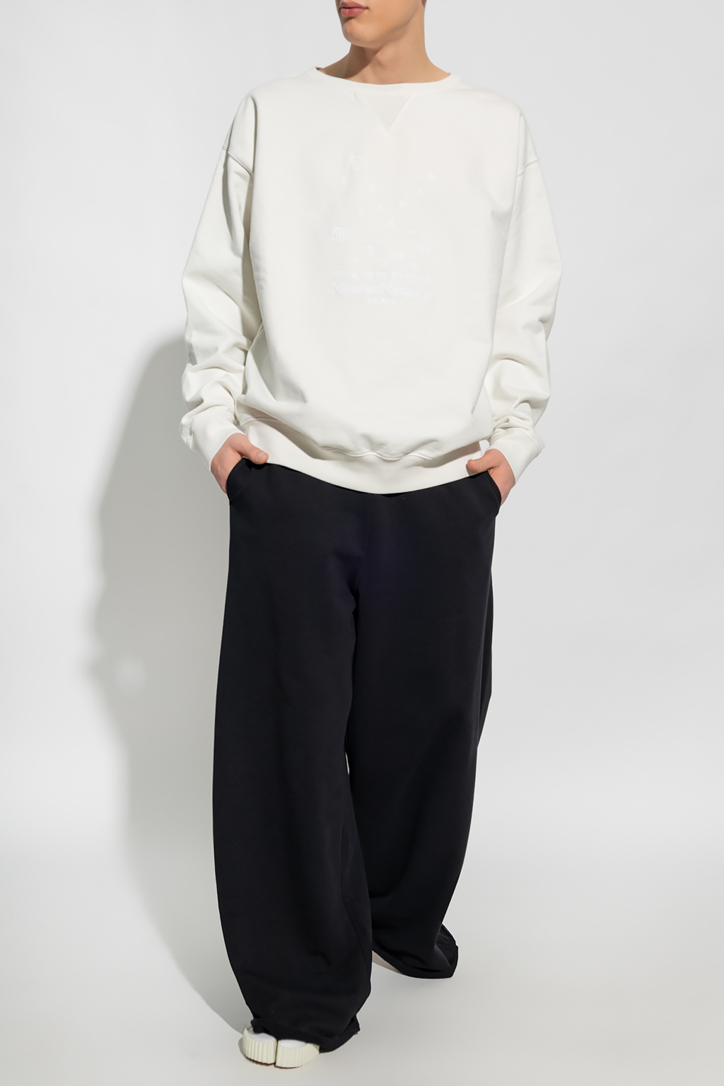 Maison margiela oversize logo cotton sweatpants new arrivals